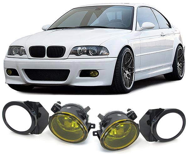Mistlampen M pakket geel passend voor BMW 3 serie E46 M pakket en BMW 5 serie E39 M pakket
