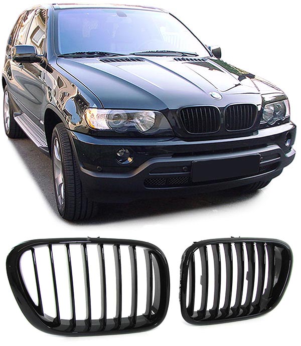 Glanzend zwarte grillen passend voor BMW X5 E53 model 1999 - 2003