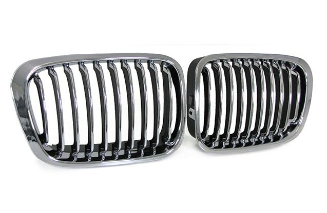Chromen grillen passend voor BMW 3 serie sedan en touring model 1998 - 2001 en E46 compact alle