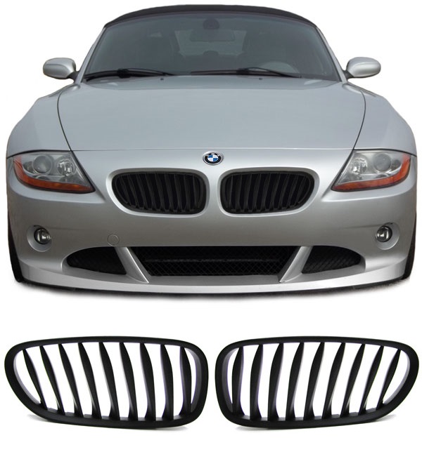 Mat zwarte grillen passend voor BMW Z4 E85 en E86