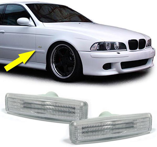 Witte zijknipperlichten passend voor BMW 5 serie E39 model 1995 - 2003