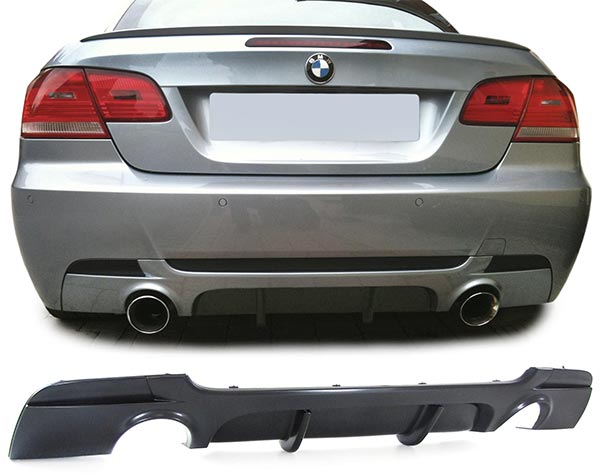 Diffuser performance look mat zwart 335i look passend voor BMW 3 serie E92 en E93 met M pakket achterbumper