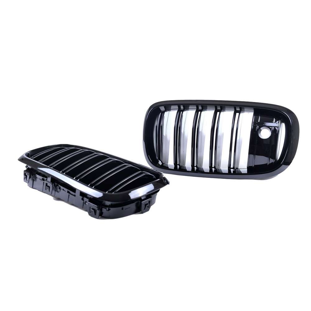 Dubbelspijls grillen glanzend zwart passend voor BMW X5 F15 en X6 F16 met Night Vision