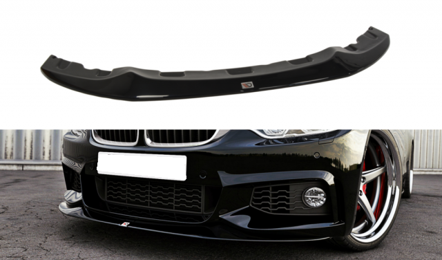 Maxton Design frontspoiler glanzend zwart passend voor BMW 4 serie F32, F33 en F36 met M pakket voorbumper