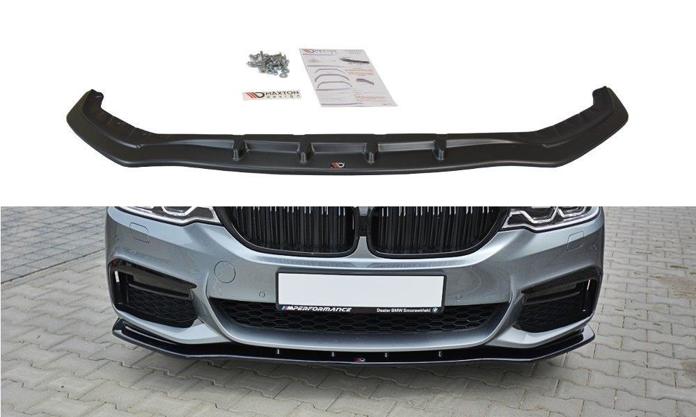 Glanzend zwarte frontlip passend voor BMW 5 serie G30 en G31 met M pakket voorbumper Maxton Design