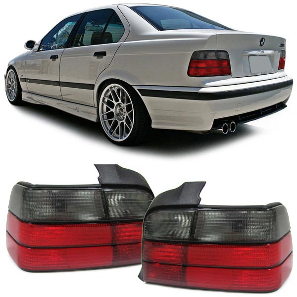 Achterlichten rood / smoke passend voor BMW 3 serie E36 sedan