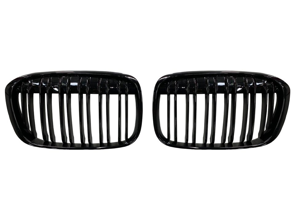 Dubbelspijls grillen glanzend zwart passend voor BMW X1 F48 model 2015 - 2019