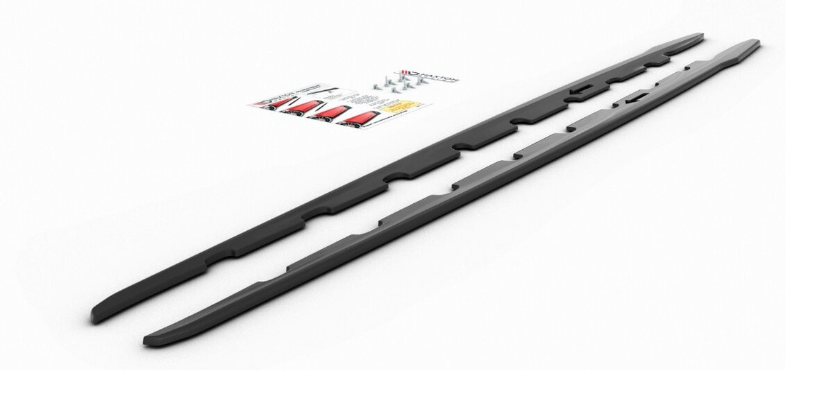 Aanzet glanzend zwart V2 passend voor BMW 1 serie F40 met M pakket sideskirts Maxton Design