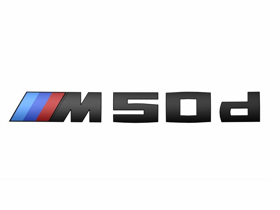 M50d embleem zwart passend voor BMW X5 F15 en X5 G05 origineel BMW