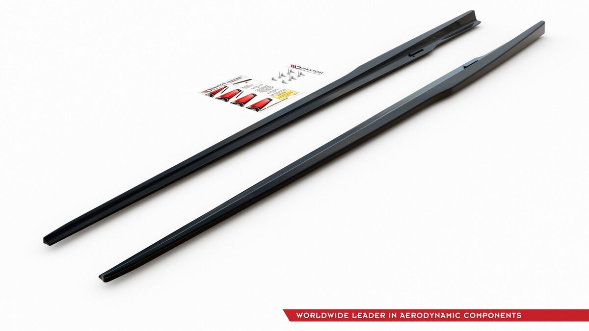 Sideskirt aanzets versie 1 glanzend zwart passend voor BMW 8 serie G14 en G15 met M pakket sideskirts Maxton Design