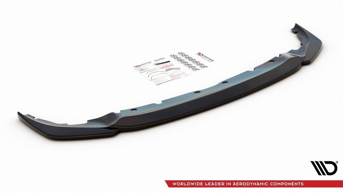 Frontspoiler glanzend zwart V3 passend voor BMW 1 serie F40 Maxton Design