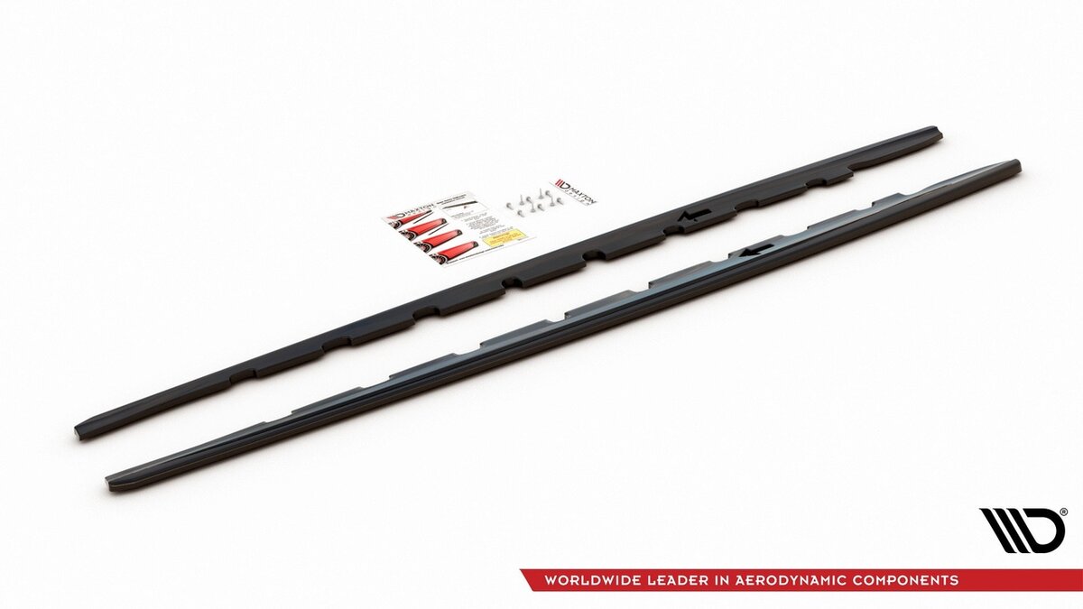 Aanzet glanzend zwart V1 passend voor BMW 1 serie F40 met M pakket sideskirts Maxton Design