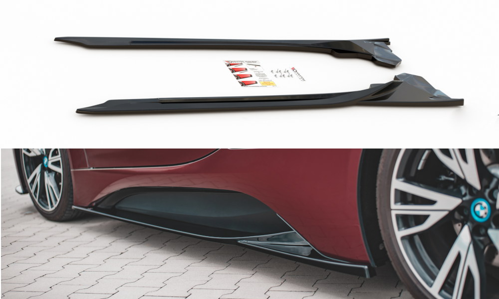 Sideskirts diffusers glanzend zwart passend voor BMW i8 Maxton Design