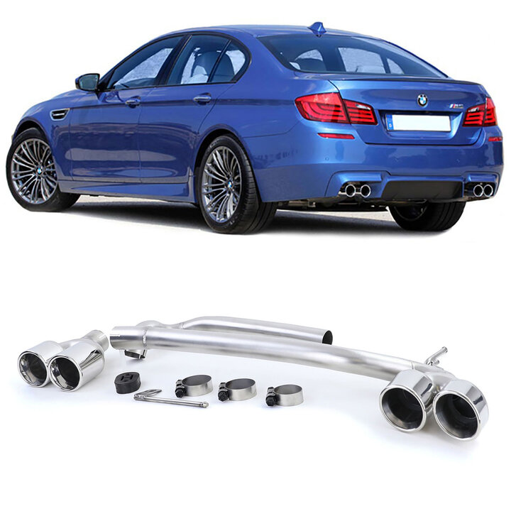 Vier uitlaten ombouw set passend voor BMW 5 serie F10 en F11 en 6 serie F12 en F13