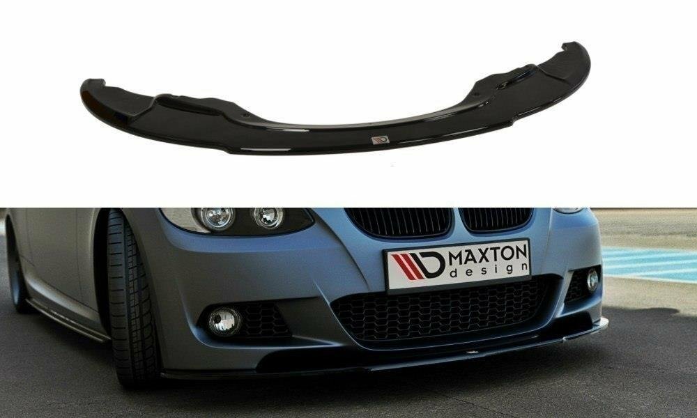 Front spoiler glanzend zwart passend voor BMW 3 serie E92 en E93 model 2006 - 2010 met M pakket voorbumper Maxton Design