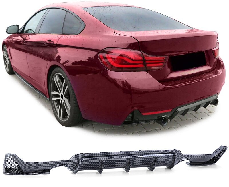 Performance look diffuser 435i en 440i look uitlaat carbon look passend voor BMW 4 serie F32, F33 en F36