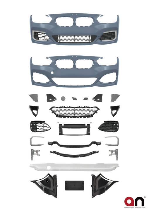 Sportlook bumper M135i look passend voor BMW 1 serie F20 LCI en F21 LCI model 2015 - 2019
