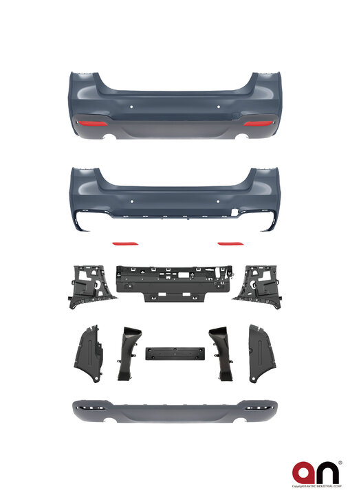 AN Premium achterbumper sportlook uitlaat links en rechts passend voor BMW 3 serie F34 GT