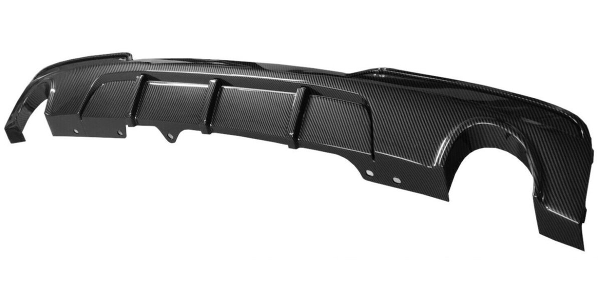 Performance look diffuser uitlaat links en uitlaat rechts 535i look carbon passend voor BMW 5 serie F10 en F11 met M pakket achterbumper