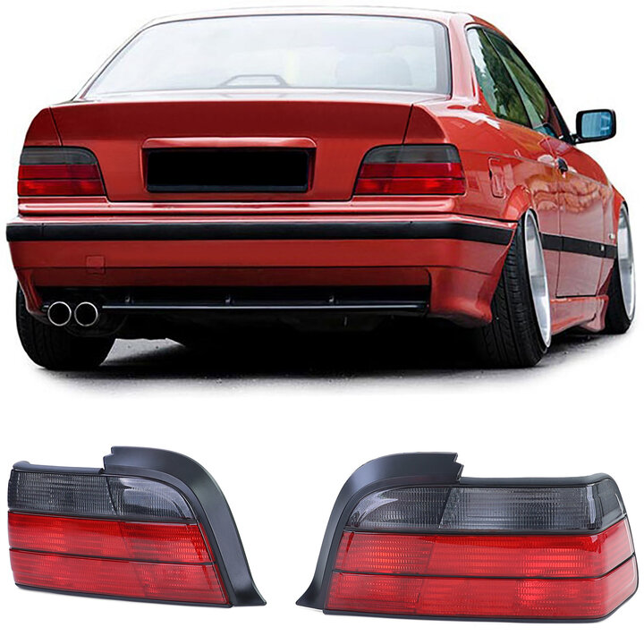 Achterlichten rood / smoke passend voor BMW 3 serie E36 coupe en cabrio