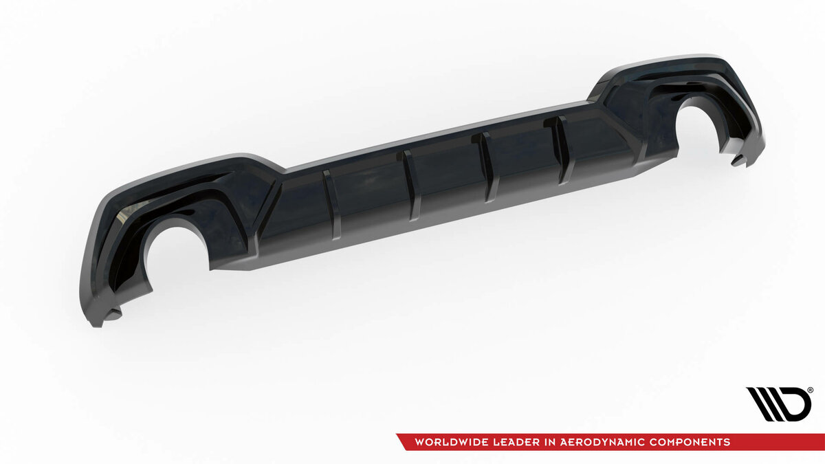 Diffuser glanzend zwart Maxton Design passend voor BMW 3 serie G20 en G21 met M pakket model 2019 - 2022 