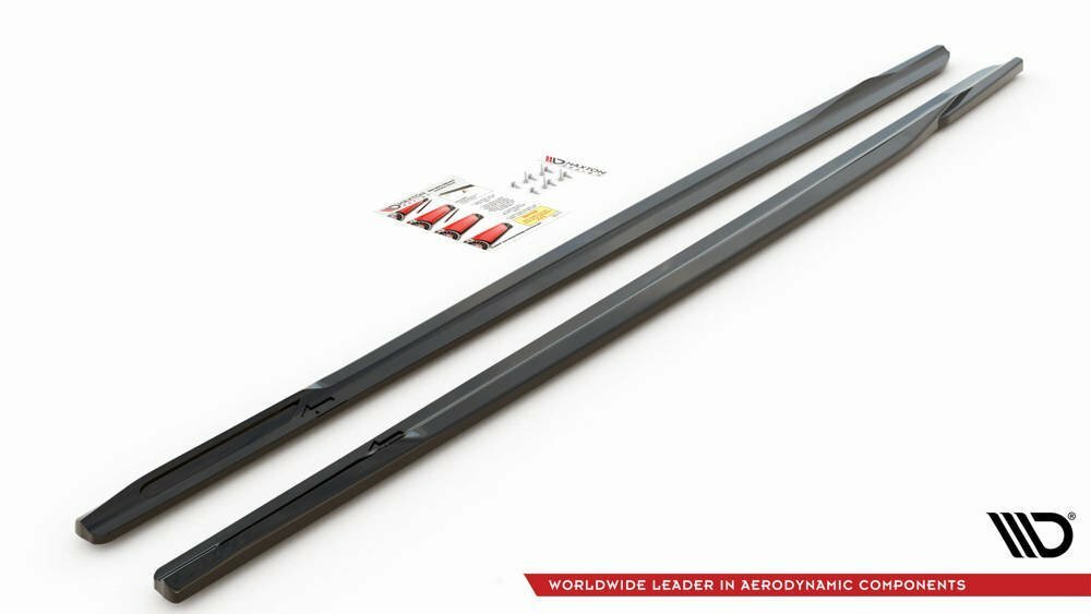 Sideskirts aanzets glanzend zwart V1 passend voor BMW 6 serie G32 GT met M pakket sideskirts Maxton Design