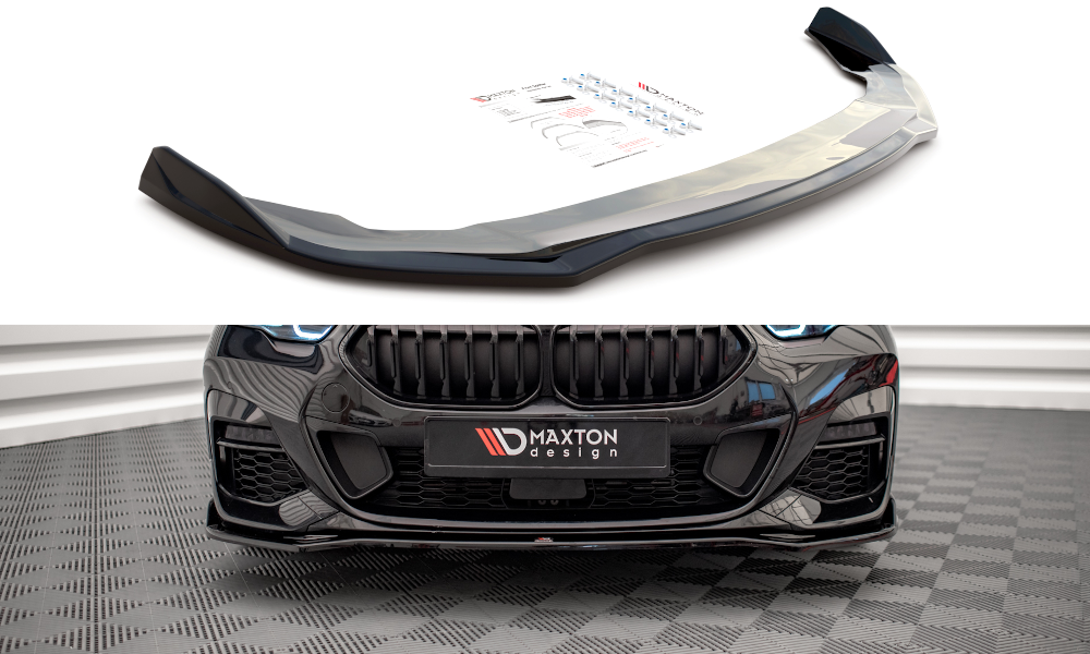 Frontspoiler glanzend zwart passend voor BMW 2 serie F44 met M pakket voorbumper Maxton Design V3