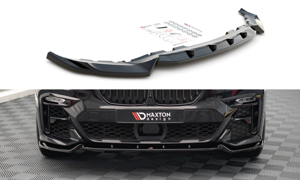 Maxton Design front spoiler V2 glanzend zwart passend voor BMW X7 G07 met M pakket