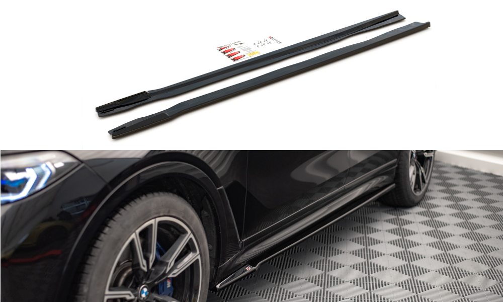 Maxton Design aanzet sideskirts glanzend zwart passend voor BMW X7 G07 met M pakket