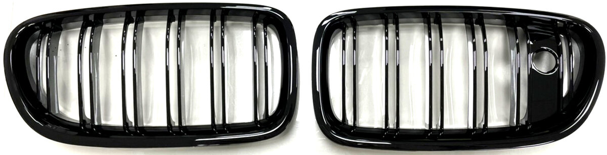 Dubbelspijls grillen hoogglans zwart met night vision BMW 5 serie F10 F11