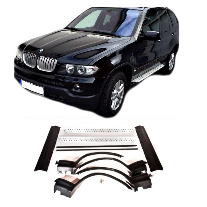 Aluminium treeplanken inclusief wielkastranden passend voor BMW X5 E53 