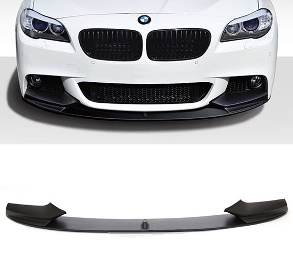 Performance look frontspoiler mat zwart passend voor BMW 5 serie F10 en F11