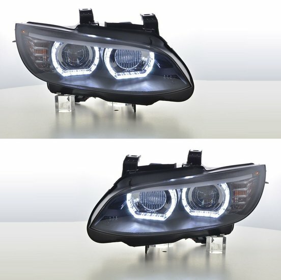 Angel eyes koplampen xenon wit DTM passend voor BMW 3 serie E92 en E93 met bochtverlichting