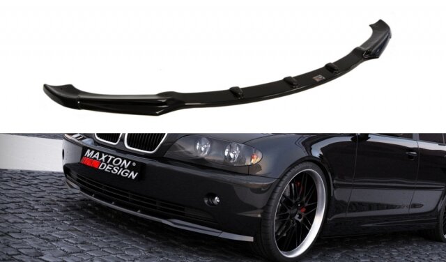 Frontsplitter glanzend zwart passend voor BMW 3 serie E46 sedan en touring met standaard voorbumper Maxton Design
