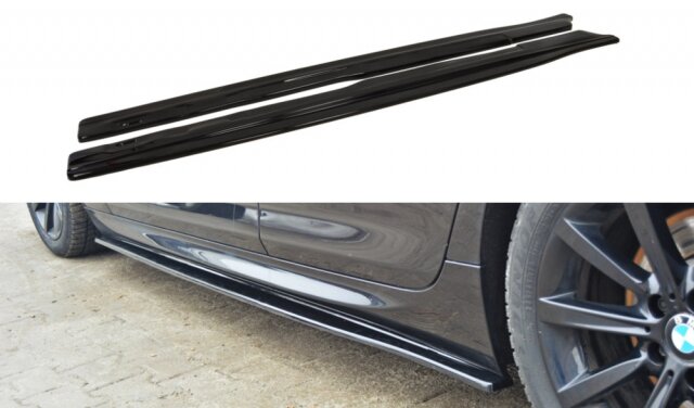 Sideskirt aanzets glanzend zwart versie 2 passend voor BMW 6 serie F06, F12 en F13 met M pakket sideskirts Maxton Design