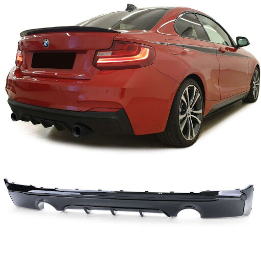Performance look diffuser glanzend zwart passend voor BMW 2 serie F22 en F23 235i 240i
