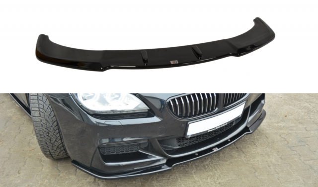 Frontspoiler glanzend zwart passend voor BMW 6 serie F06, F12 en F13 met M pakket voorbumper Maxton Design