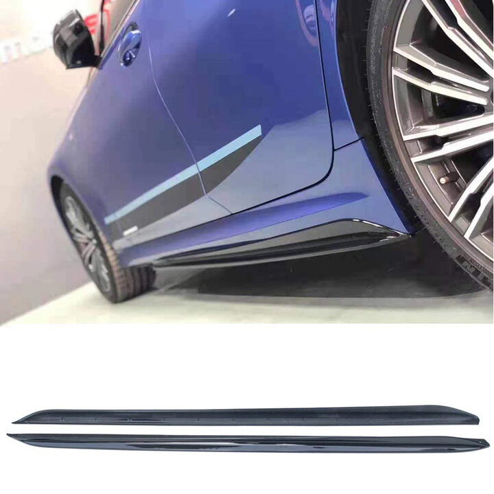 Glanzend zwarte sideskirts aanzets passend voor BMW 3 serie G20 en G21 met M pakket