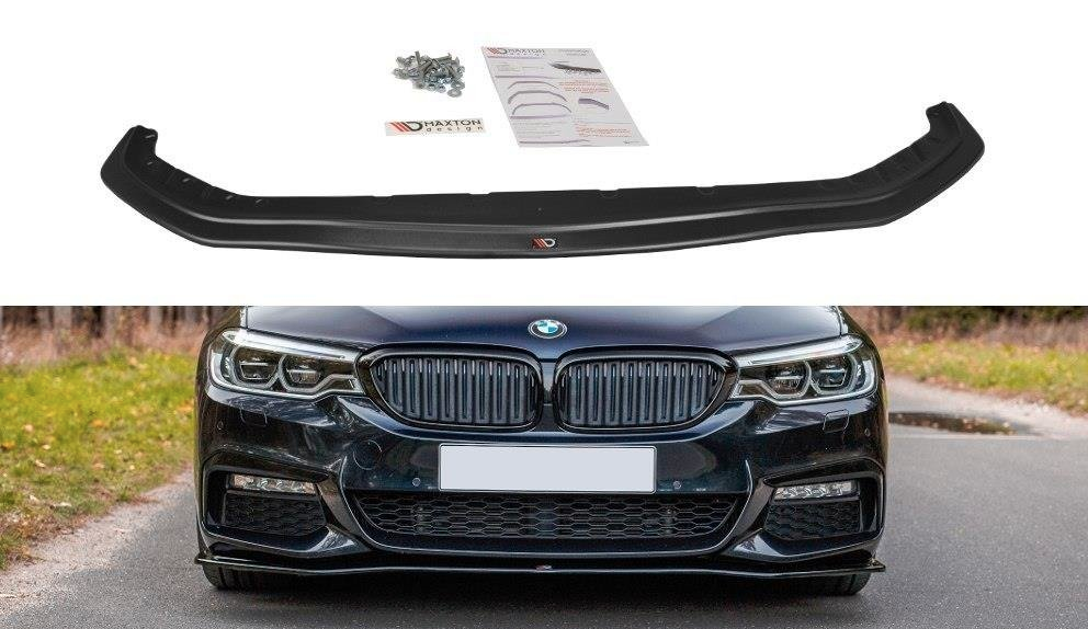 Glanzend zwarte frontlip versie 2 passend voor BMW 5 serie G30 en G31 met M pakket voorbumper Maxton Design