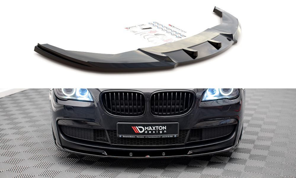 Glanzend zwarte frontspoiler passend voor BMW 7 serie F01 met M pakket voorbumper