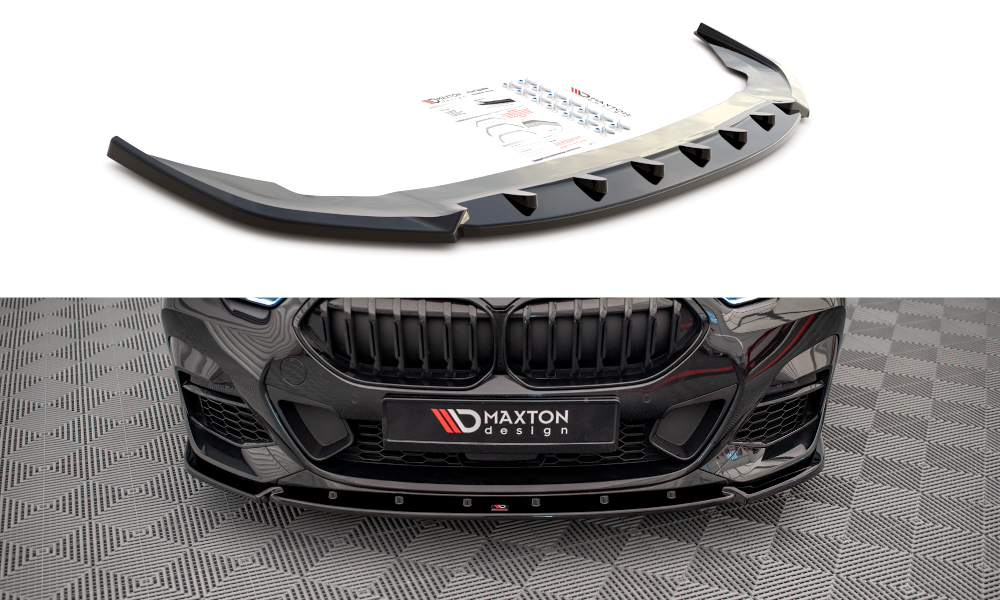 Frontspoiler glanzend zwart passend voor BMW 2 serie F44 met M pakket voorbumper Maxton Design V2
