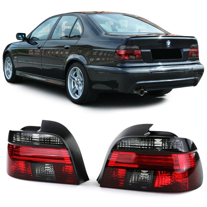 Achterlichten rood / smoke passend voor BMW 5 serie E39 sedan model 1995 - 2000