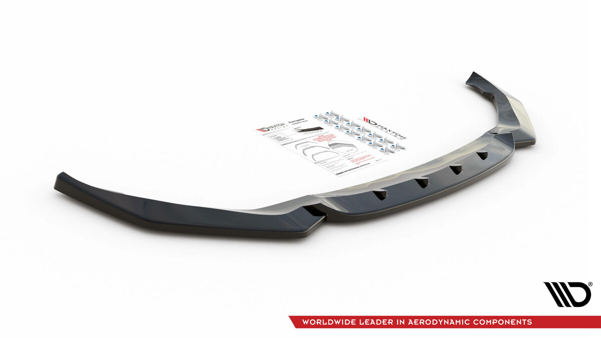 Maxton Design frontspoiler glanzend zwart versie 1 passend voor BMW X1 F48 met M pakket voorbumper