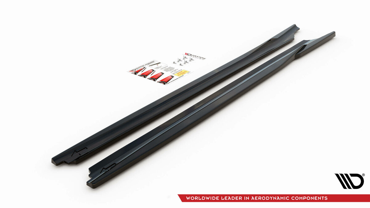 Maxton Design aanzet sideskirts glanzend zwart passend voor BMW X1 F48 met M pakket