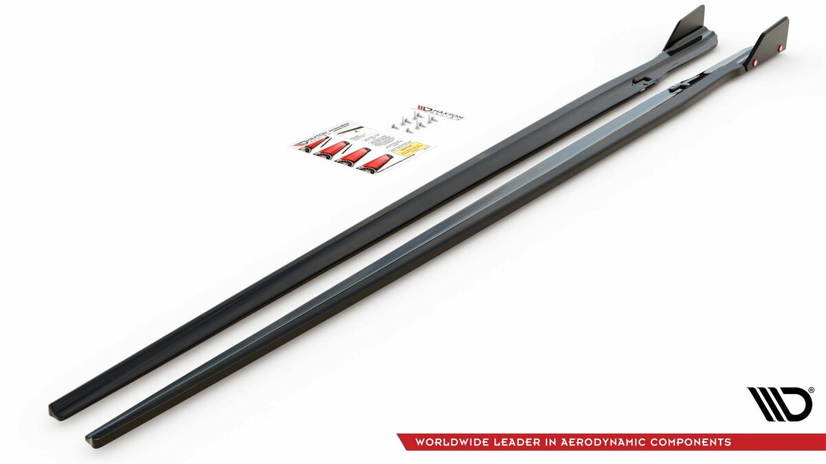 Sideskirt aanzets versie 1 glanzend zwart passend voor BMW 8 serie G16 en M8 F93 Maxton Design
