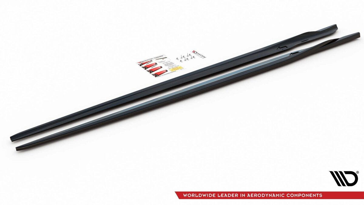 Sideskirt aanzets versie 2 glanzend zwart passend voor BMW 8 serie G16 en M8 F93 Maxton Design