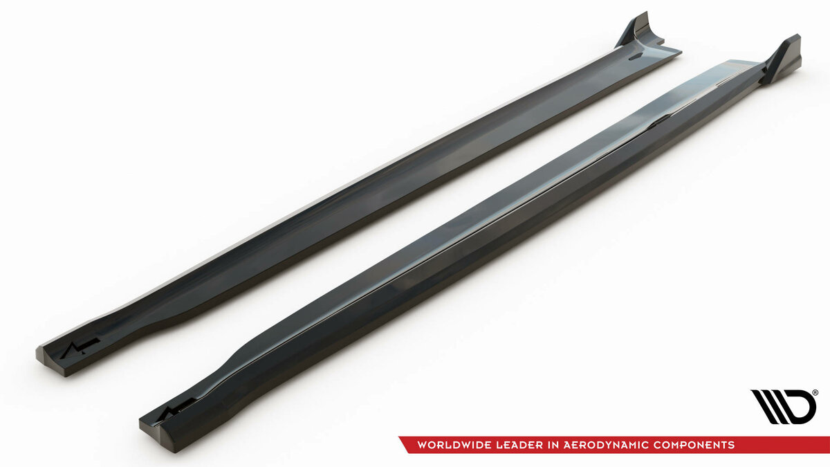 Sideskirt aanzet glanzend zwart passend voor BMW X6 F16 Maxton Design