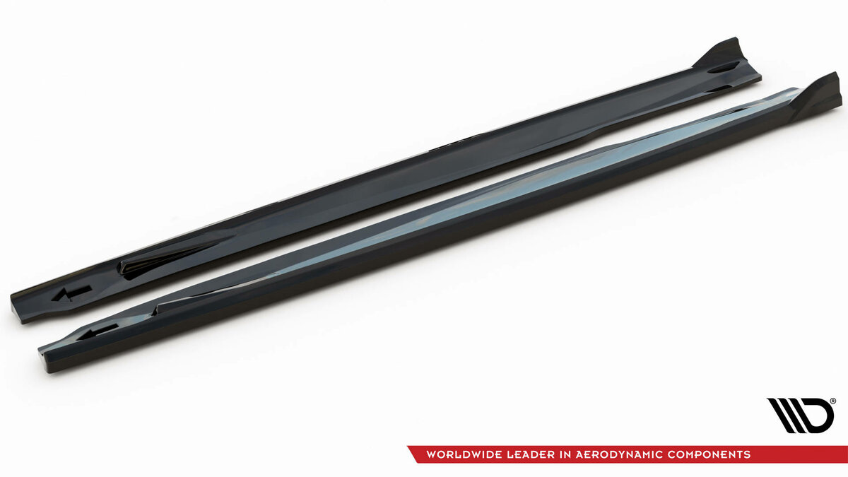 Sideskirt aanzets glanzend zwart passend voor BMW X6 G06 met M pakket Maxton Design