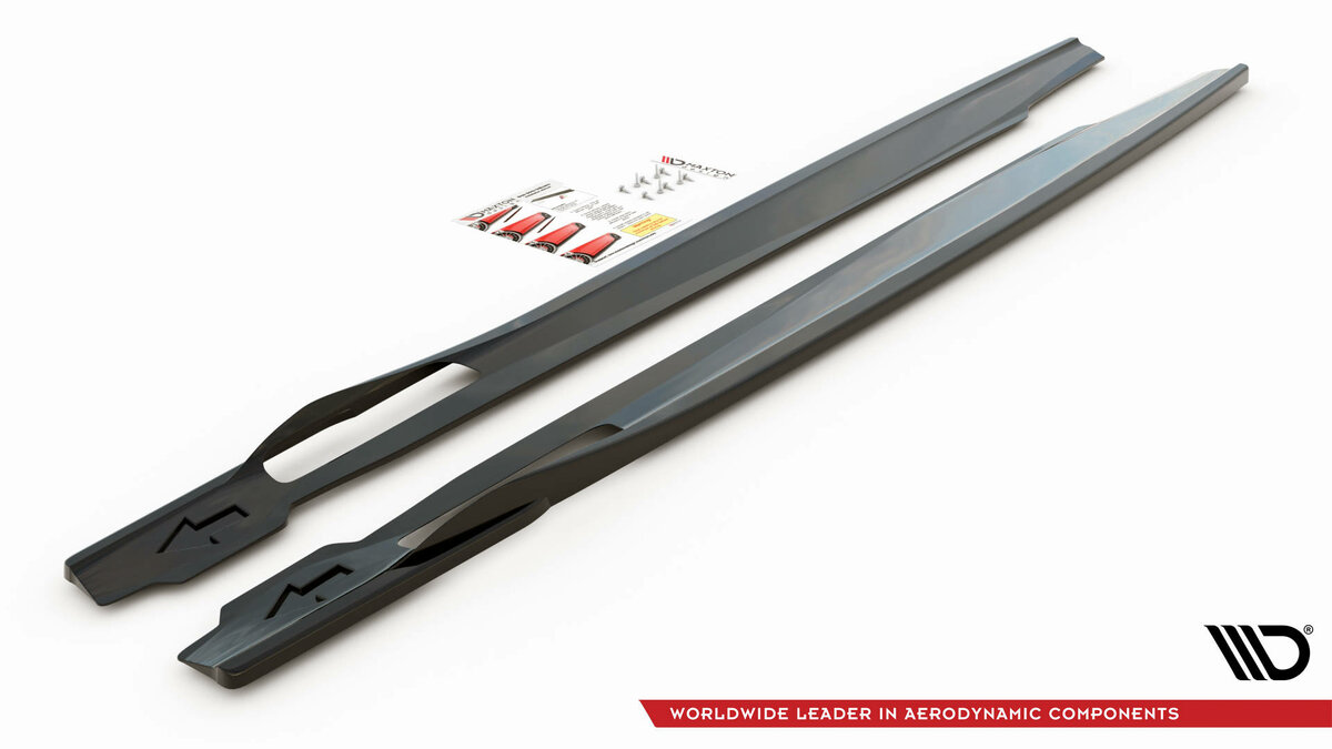 Sideskirt aanzet glanzend zwart passend voor BMW X6 G06 met M pakket Maxton Design