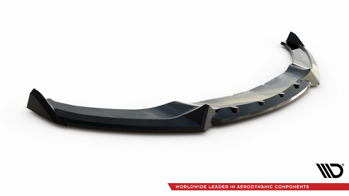 Frontspoiler glanzend zwart versie 4 passend voor BMW 4 serie F32, F33 en F36 met M pakket voorbumper Maxton Design